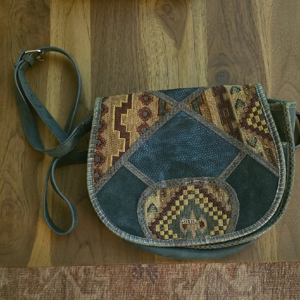 Steven Multicolor Patchwork Crossbody Bag - image 1